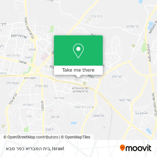 Карта בית המבריא כפר סבא