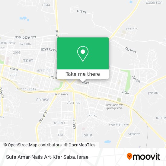 Sufa Amar-Nails Art-Kfar Saba map