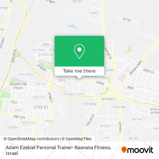 Adam Ezekiel Personal Trainer- Raanana Fitness map
