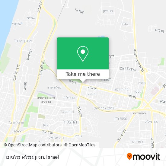 חניון גמלא מלניום map