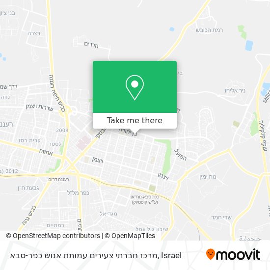 מרכז חברתי צעירים עמותת אנוש כפר-סבא map