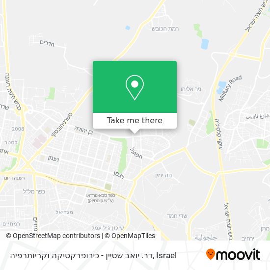 דר. יואב שטיין - כירופרקטיקה וקריותרפיה map