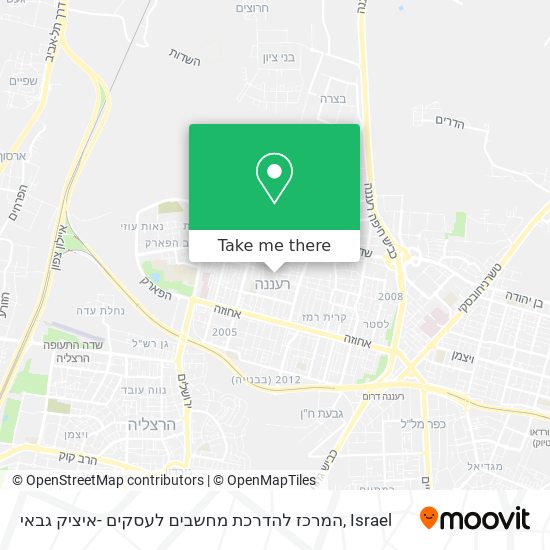 Карта המרכז להדרכת מחשבים לעסקים -איציק גבאי