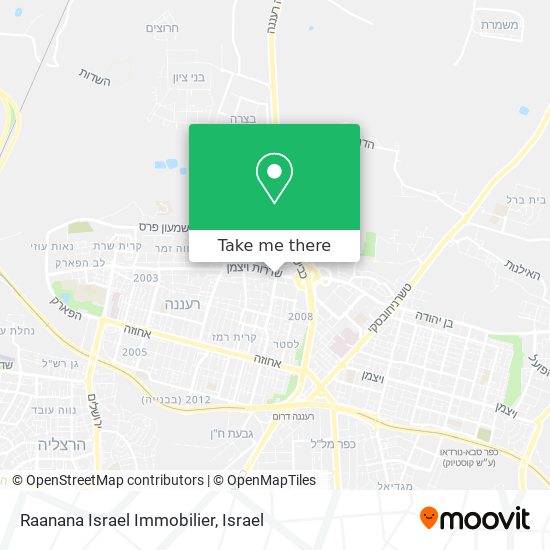 Raanana Israel Immobilier map