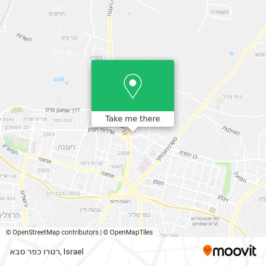 Карта רטרו כפר סבא