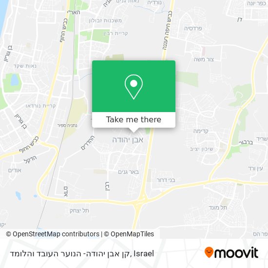 Карта קן אבן יהודה- הנוער העובד והלומד
