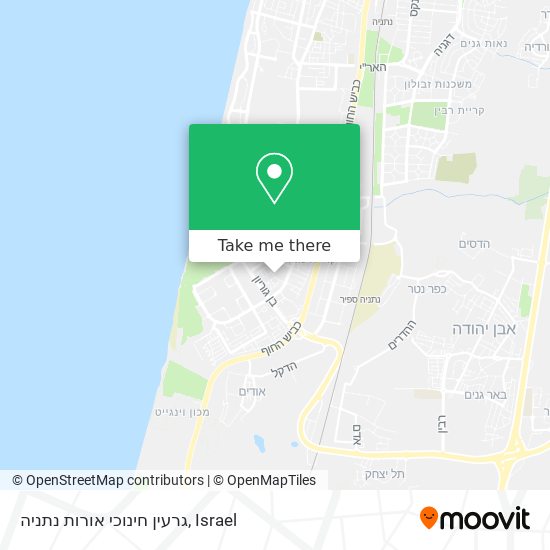 גרעין חינוכי אורות נתניה map