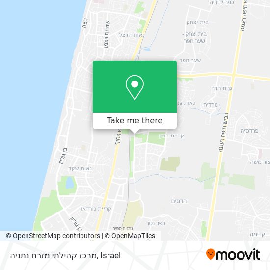 Карта מרכז קהילתי מזרח נתניה