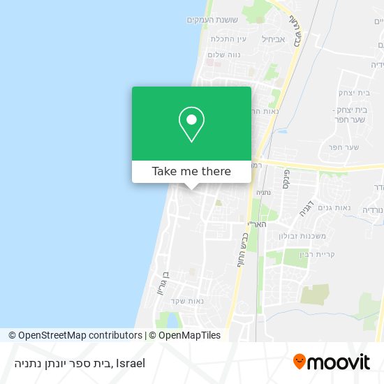 בית ספר יונתן נתניה map