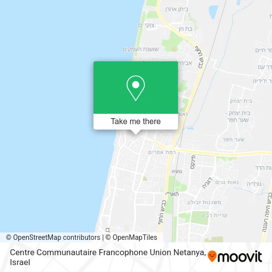 Карта Centre Communautaire Francophone Union Netanya