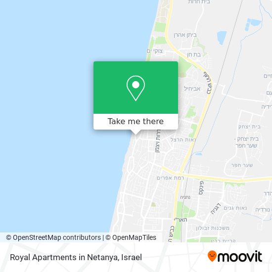 Royal Apartments in Netanya map