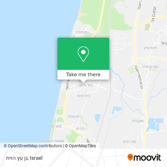 גן עץ הזית map