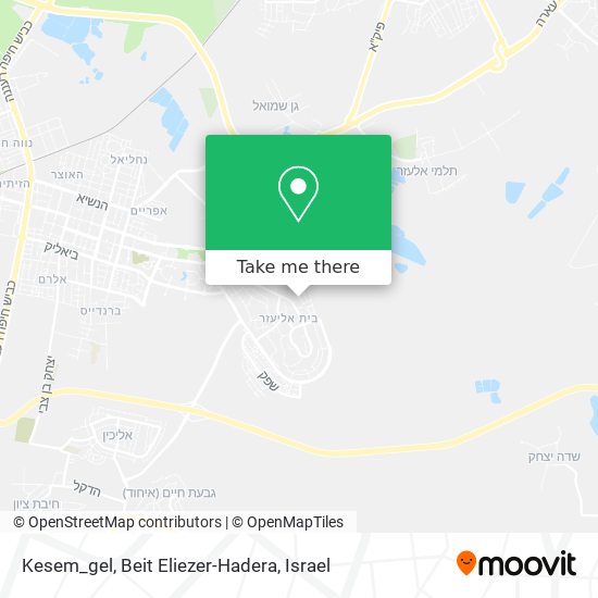 Kesem_gel, Beit Eliezer-Hadera map
