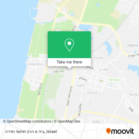 Карта ביה ס הרב תחומי חדרה