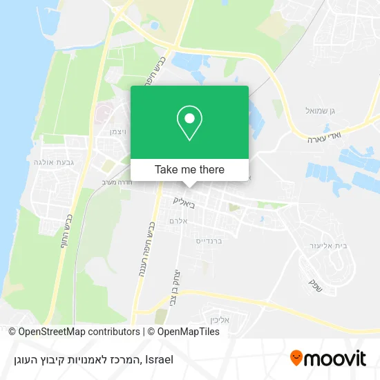 Карта המרכז לאמנויות קיבוץ העוגן