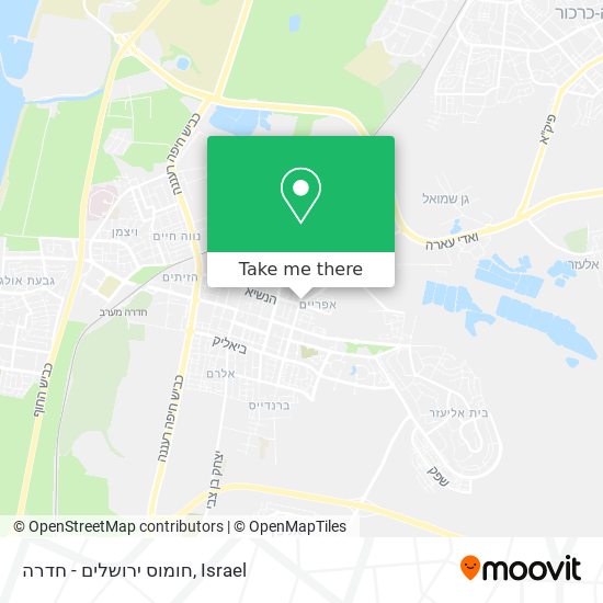 חומוס ירושלים - חדרה map