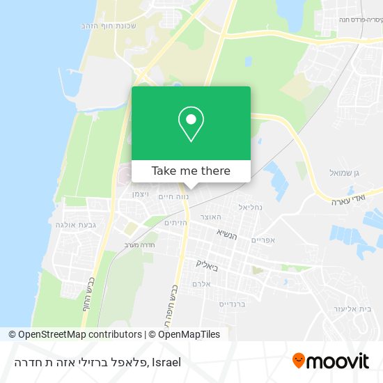 פלאפל ברזילי אזה ת חדרה map