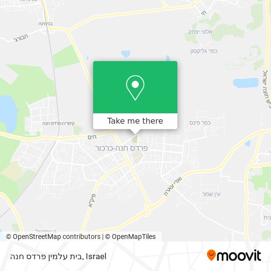 בית עלמין פרדס חנה map