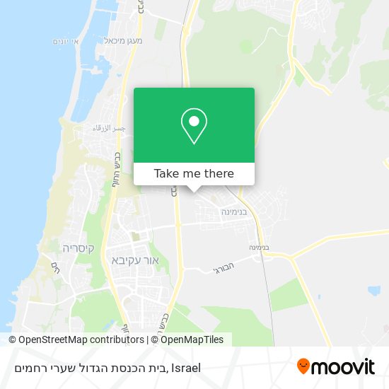 Карта בית הכנסת הגדול שערי רחמים