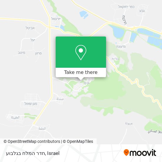 Карта חדר המלח בגלבוע