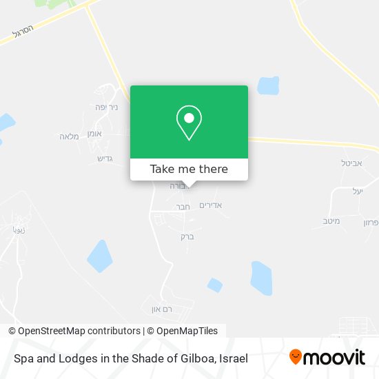 Spa and Lodges in the Shade of Gilboa map