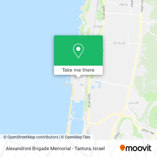 Alexandroni Brigade Memorial - Tantura map