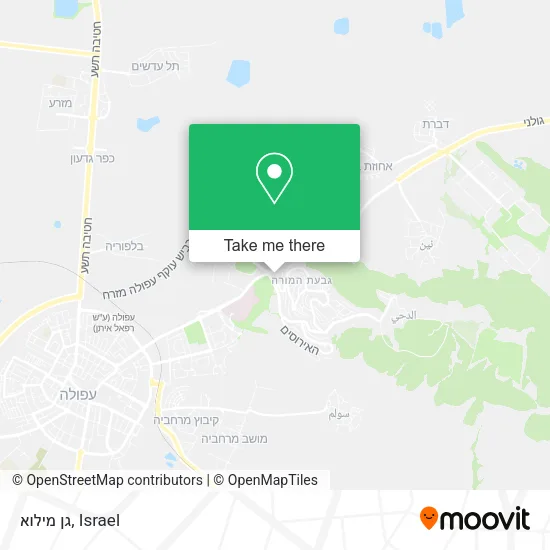 Карта גן מילוא