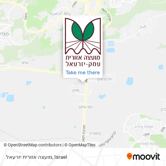 Карта מועצה אזורית יזרעאל