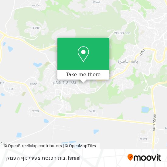 Карта בית הכנסת צעירי נוף העמק
