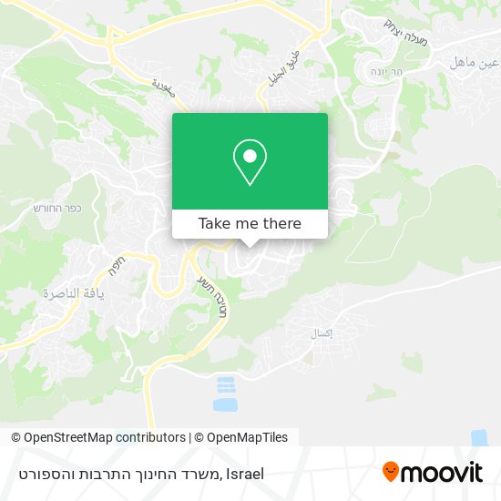 Карта משרד החינוך התרבות והספורט