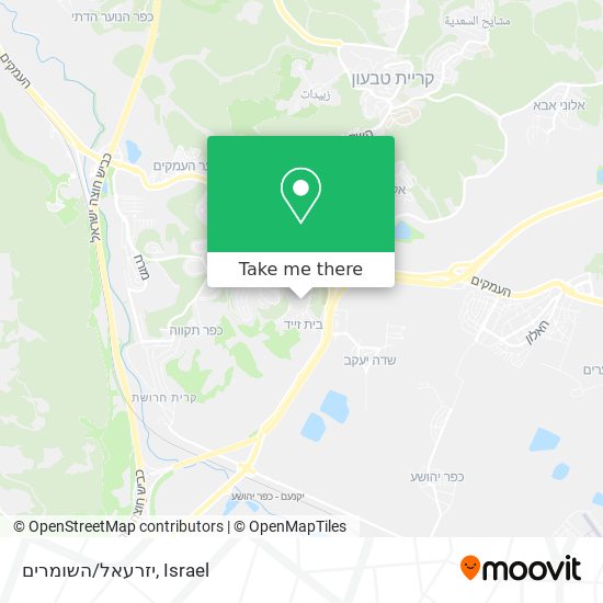 יזרעאל/השומרים map