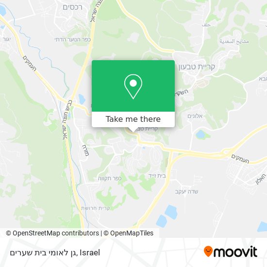 גן לאומי בית שערים map