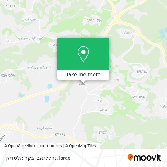 נהלל/אבו בקר אלסדיק map