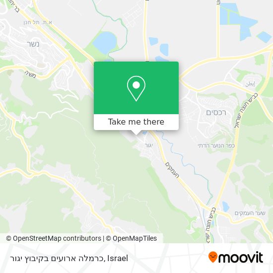 כרמלה ארועים בקיבוץ יגור map