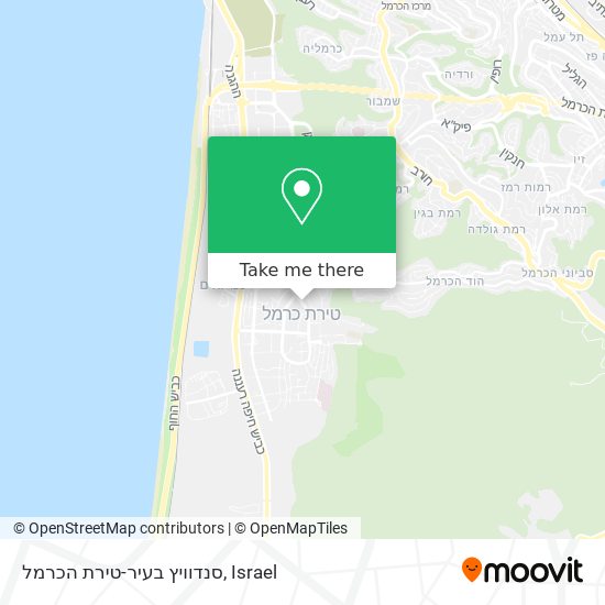 סנדוויץ בעיר-טירת הכרמל map