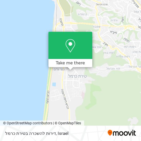 דירות להשכרה בטירת כרמל map