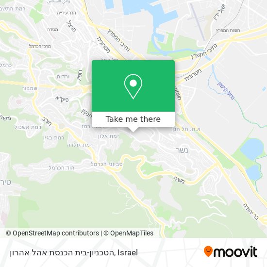 Карта הטכניון-בית הכנסת אהל אהרון