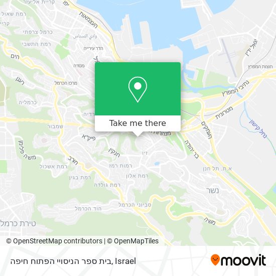 Карта בית ספר הניסויי הפתוח חיפה