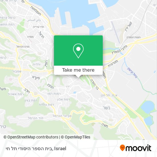 בית הספר היסודי תל חי map