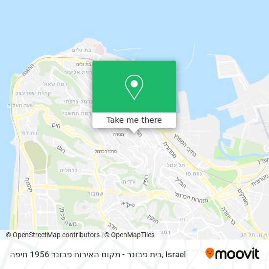 בית פבזנר - מקום האירוח פבזנר 1956 חיפה map