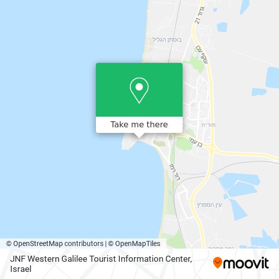 JNF Western Galilee Tourist Information Center map