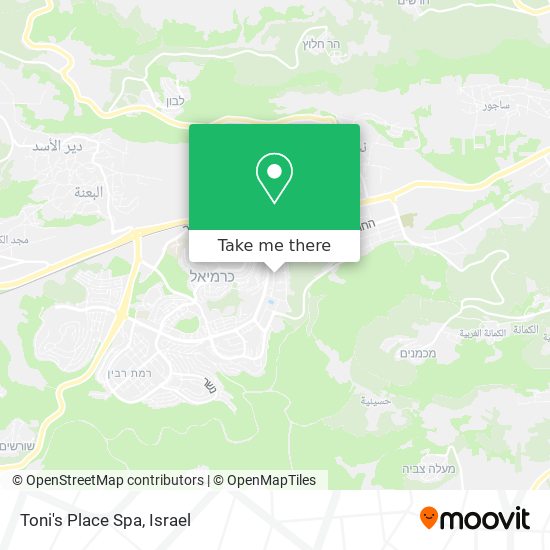 Toni's Place Spa map