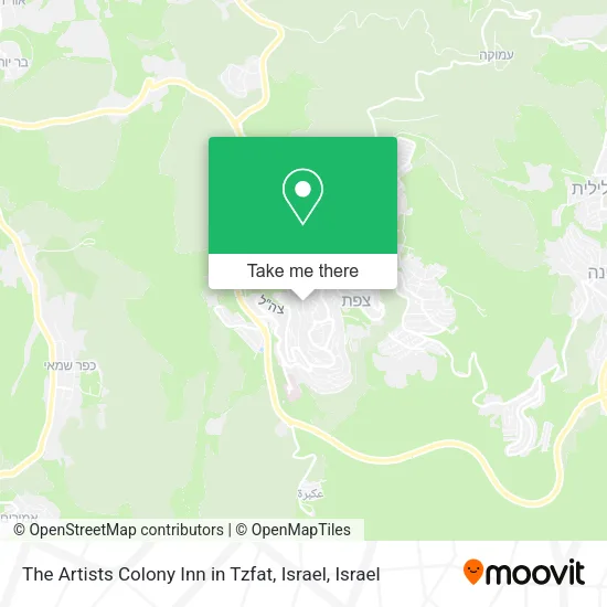 Карта The Artists Colony Inn in Tzfat, Israel