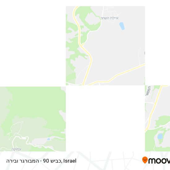 Карта כביש 90 - המבורגר ובירה