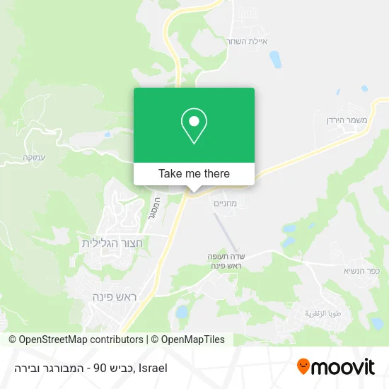 Карта כביש 90 - המבורגר ובירה