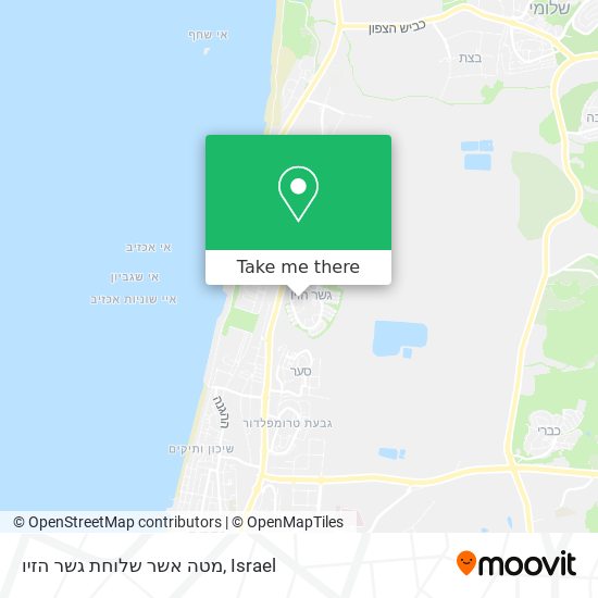 מטה אשר שלוחת גשר הזיו map