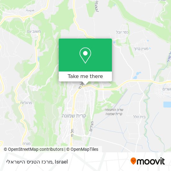 Карта מרכז הטניס הישראלי