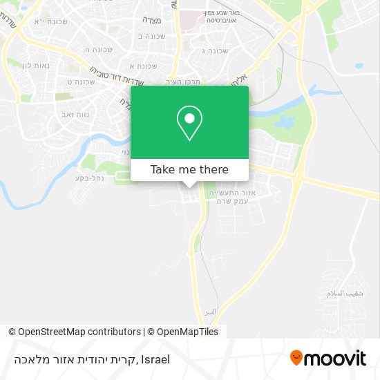 Карта קרית יהודית אזור מלאכה