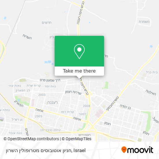 חניון אוטובוסים מטרופולין השרון map