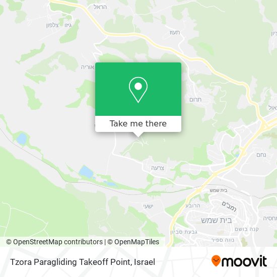 Tzora Paragliding Takeoff Point map